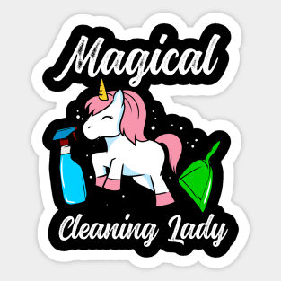 Unicorn cleaning lady Sticker